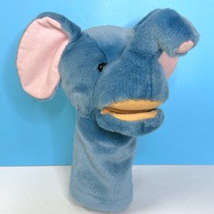 RARE Plushpups Blue‎ Elephant Hand Puppet 12" Plush Stuffed Animal Toy